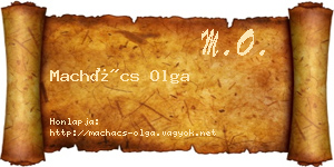 Machács Olga névjegykártya