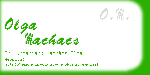olga machacs business card